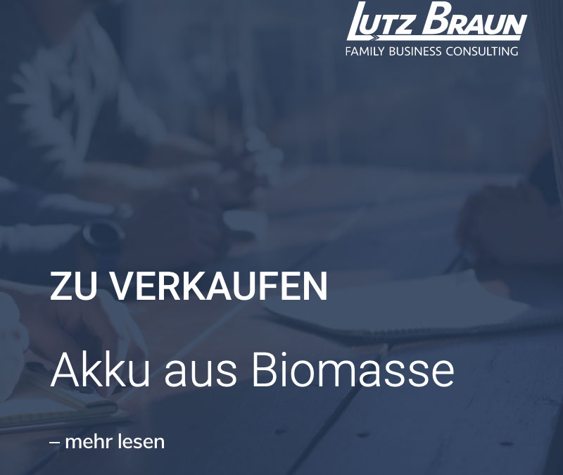 Einmalige Erfindung zu verkaufen – Akku aus Biomasse – battery from biomass